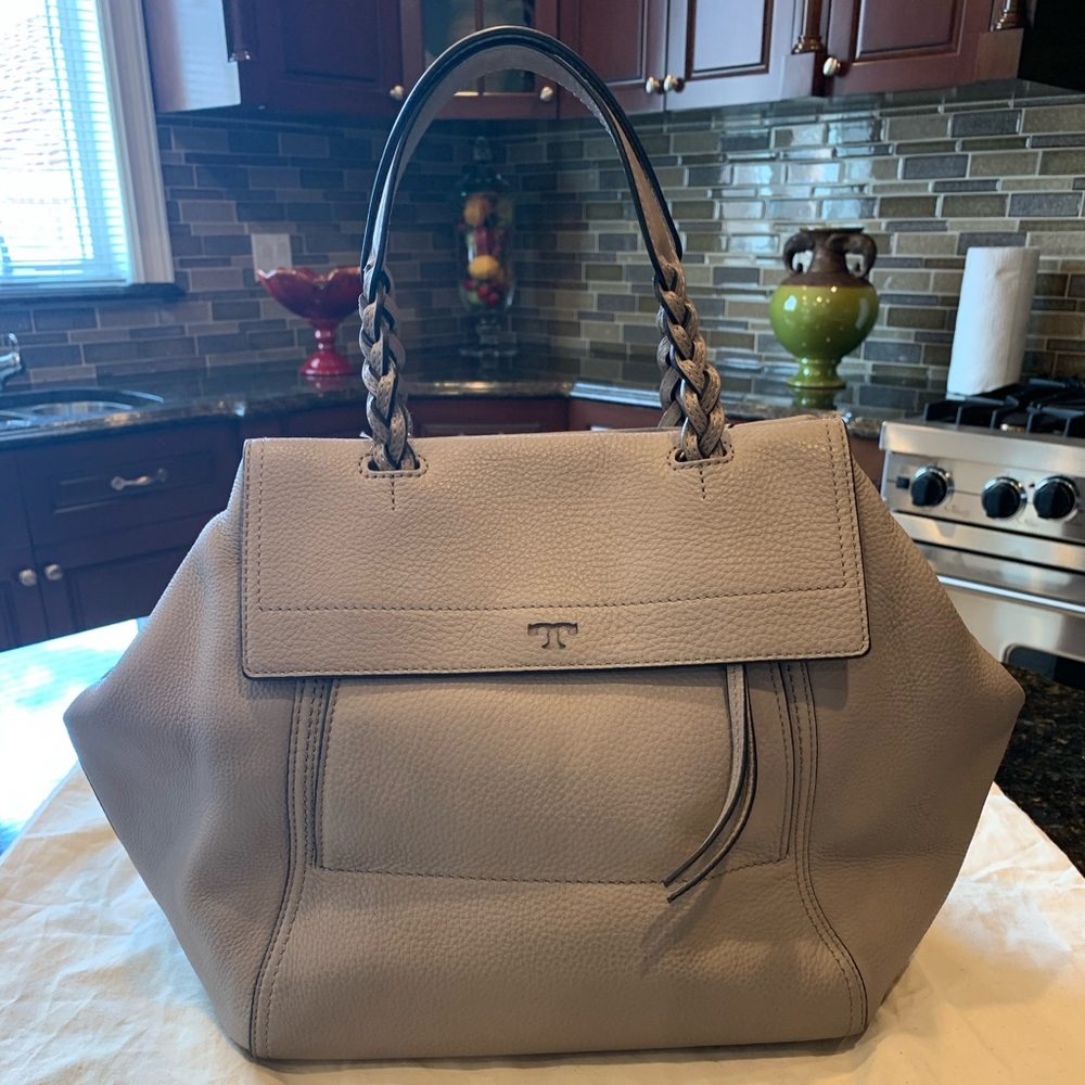 Tory Burch Half-Moon Leather Satchel Bag